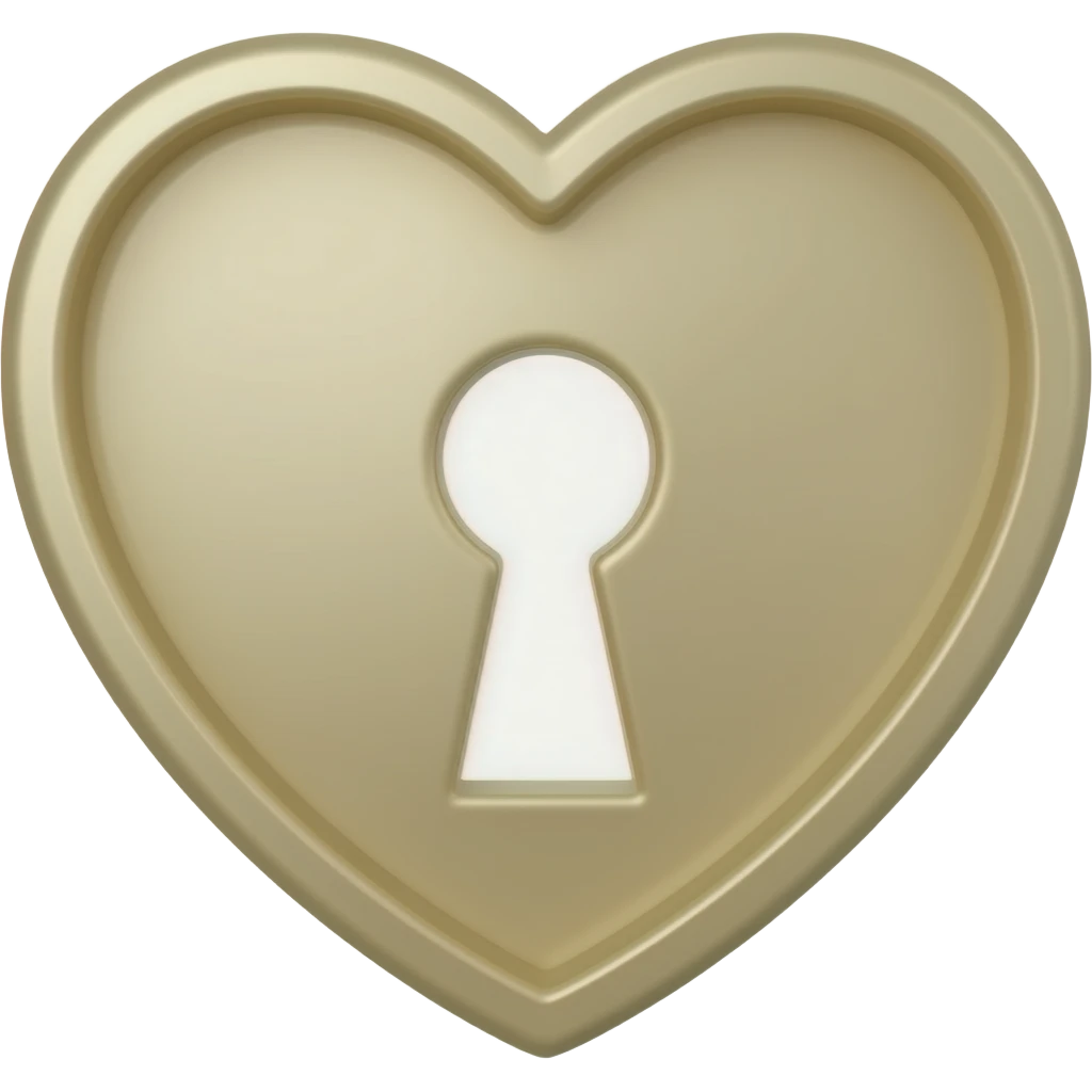 beige heart key open emoji