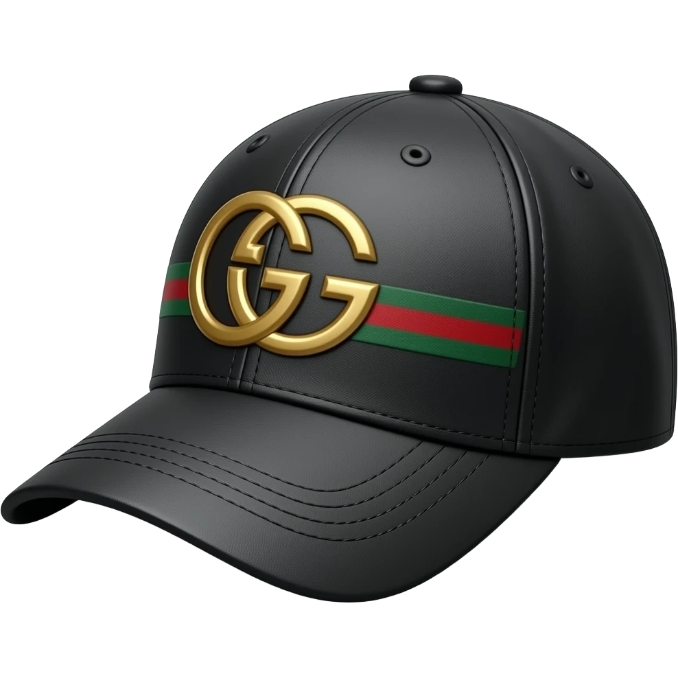 Casquette Gucci noire vu de profile emoji