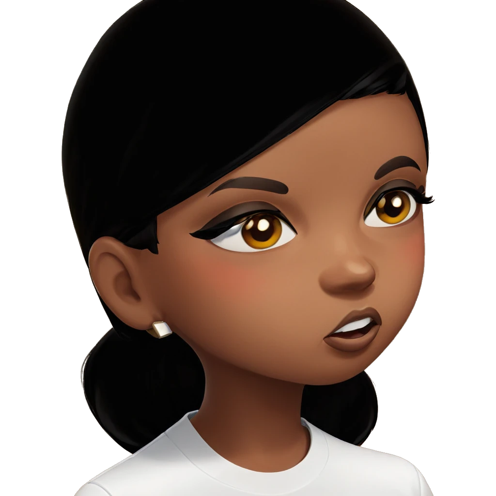 dark-skinned girl in white shirt emoji
