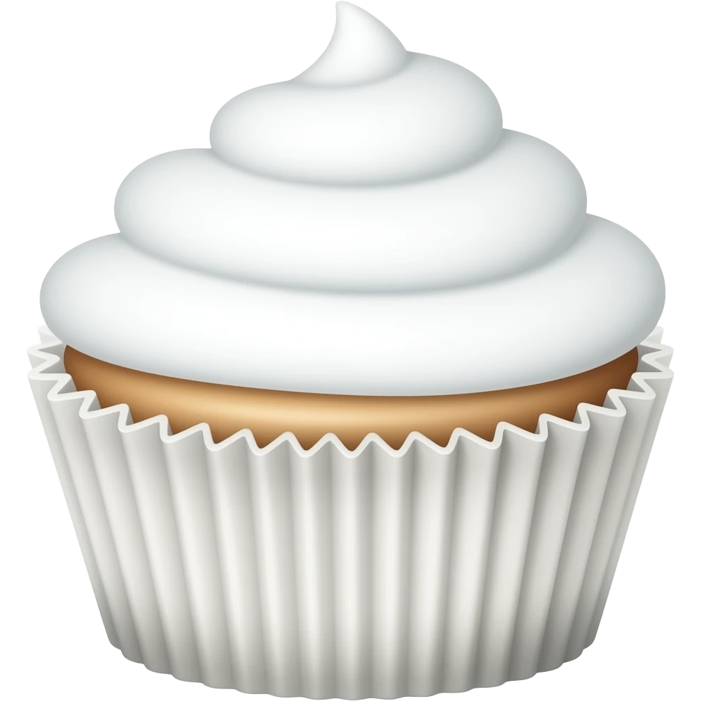 Plain white cupcake emoji