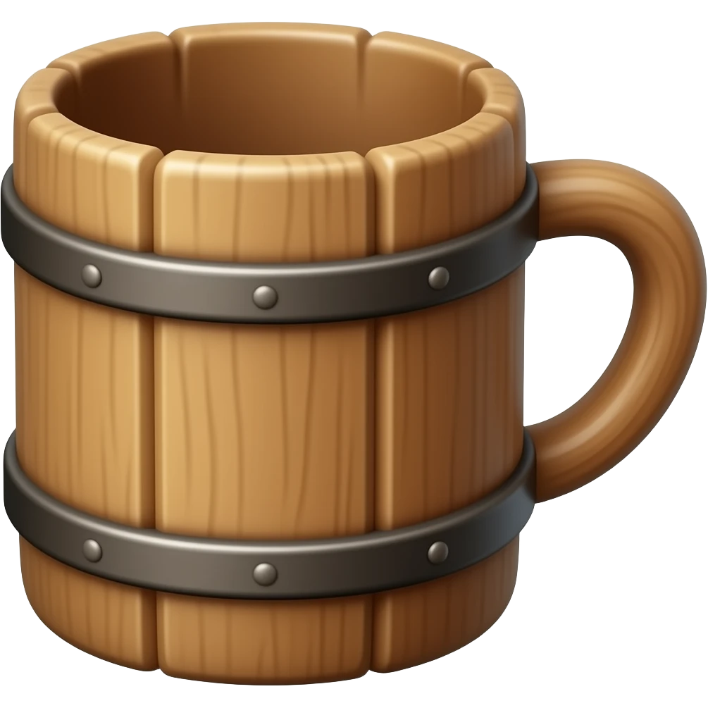 wooden old cup with handle emoji
