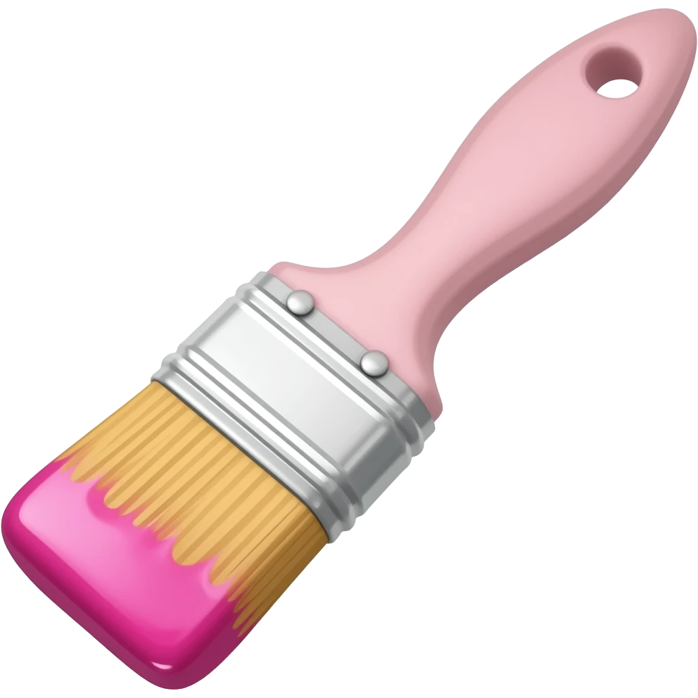 a pink paintbrush with pink paint emoji
