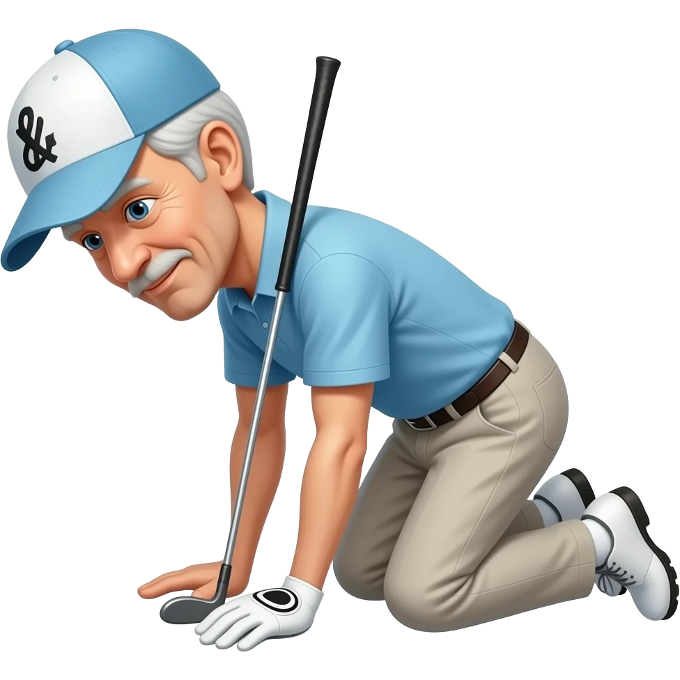 Old Golfer prostrating himself emoji