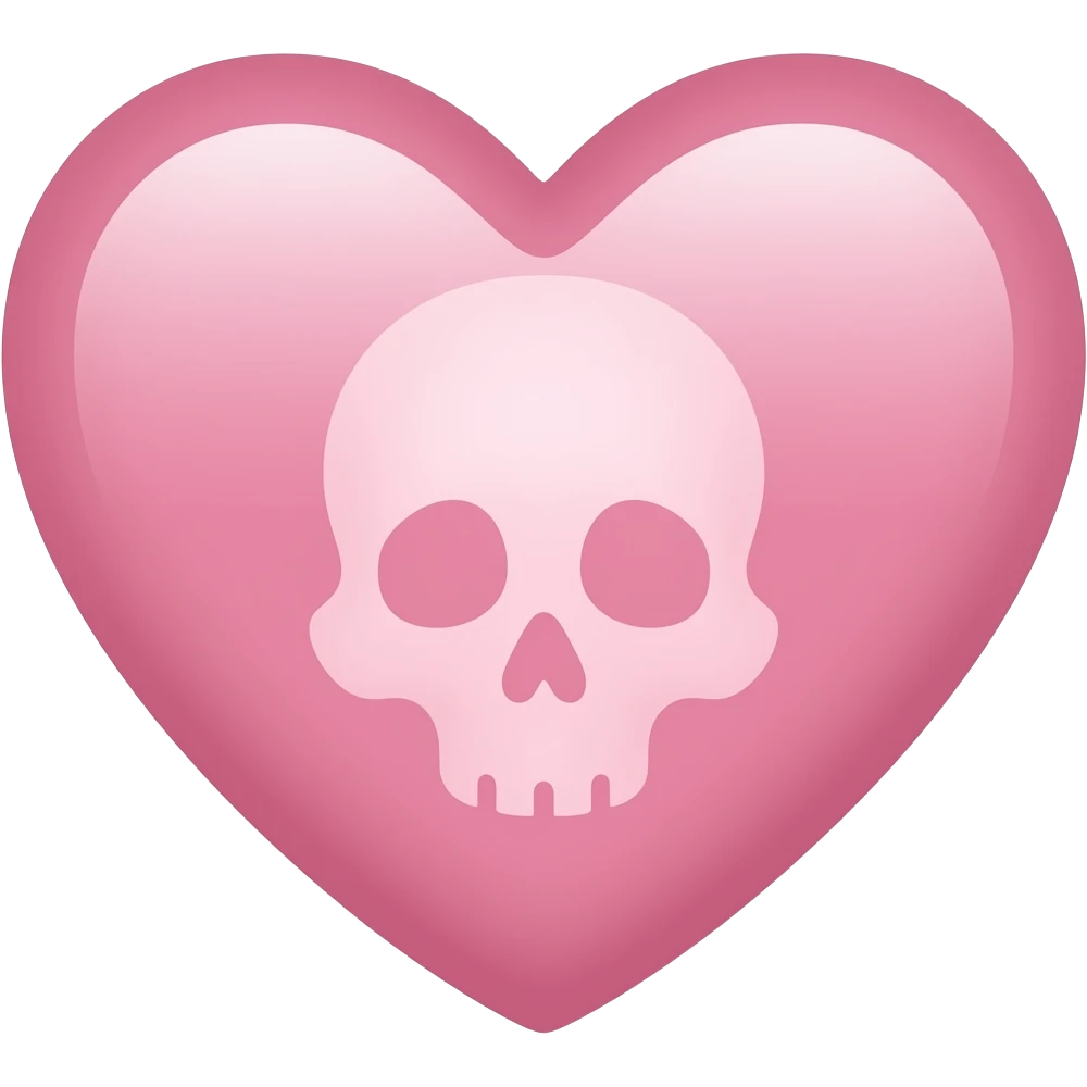Light pink heart death emoji