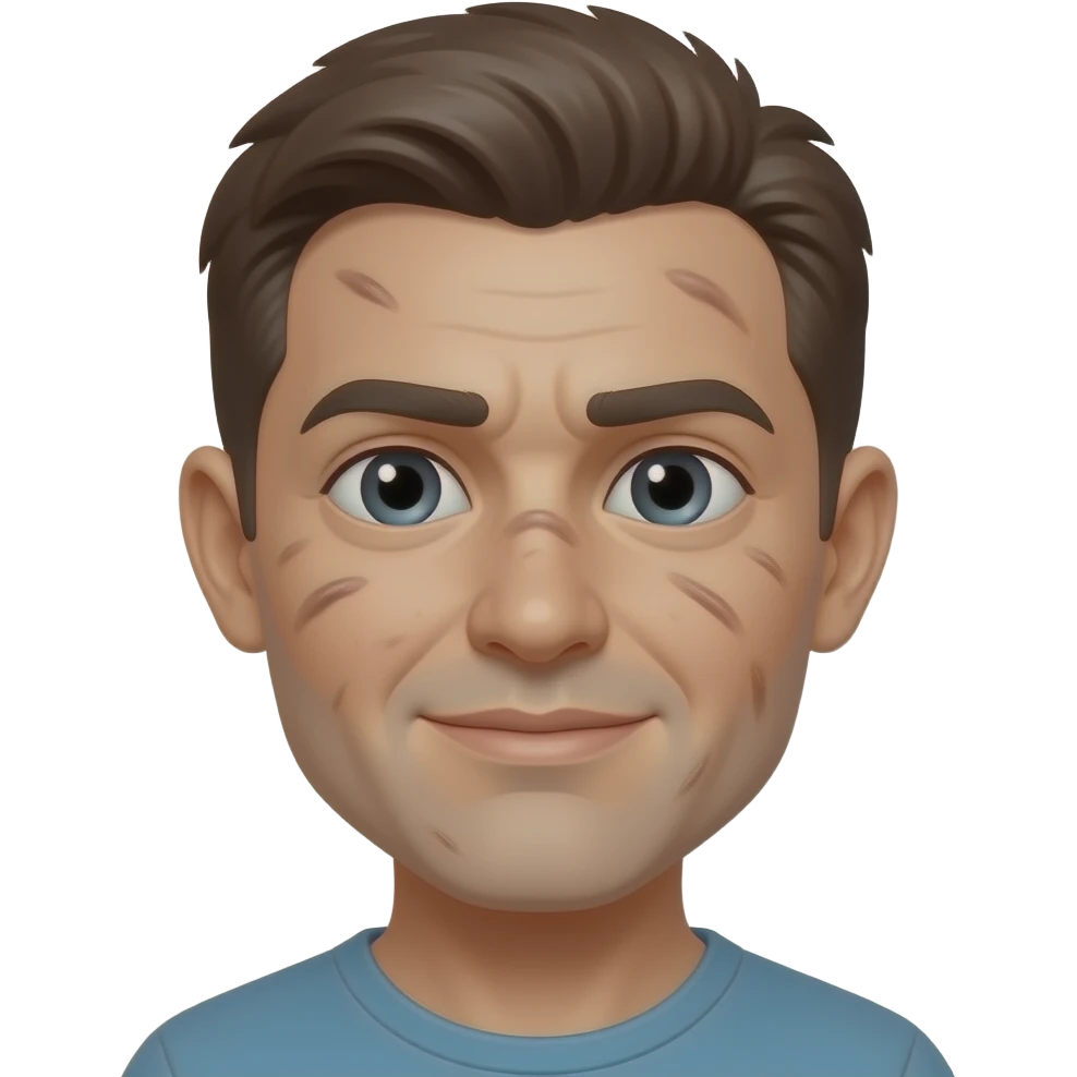 얼굴에 피부 확대되어서 난 여드름 emoji
