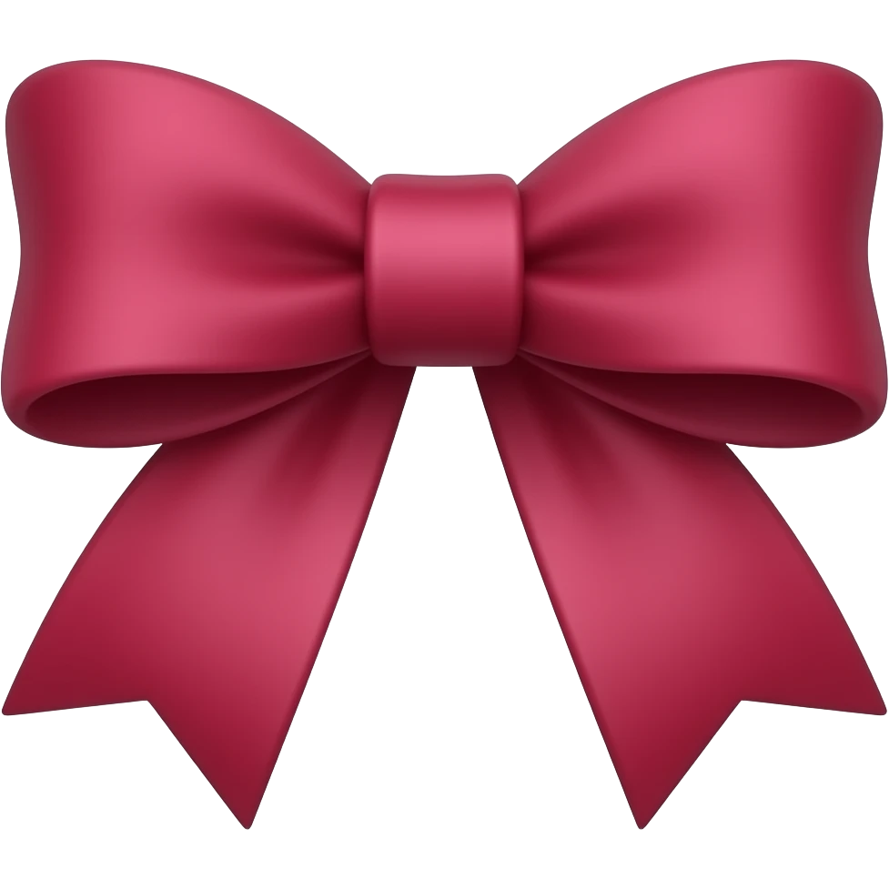 Burgundy bow emoji