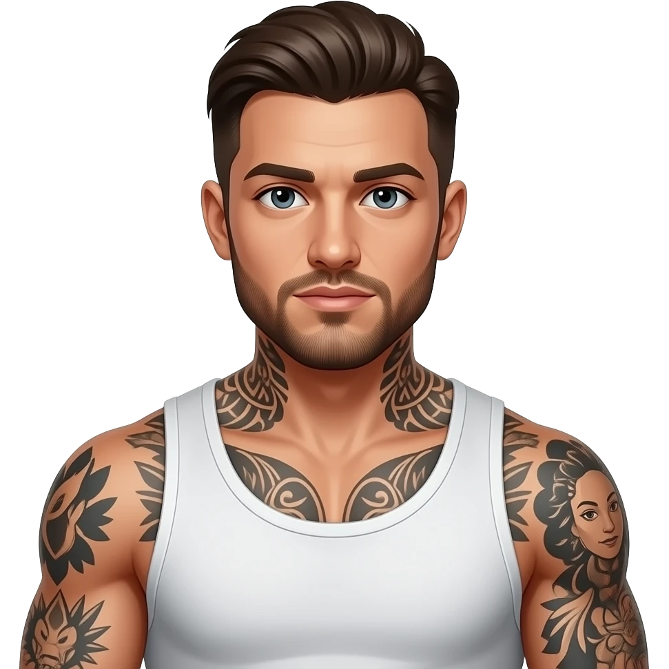 tattoo muscled man emoji