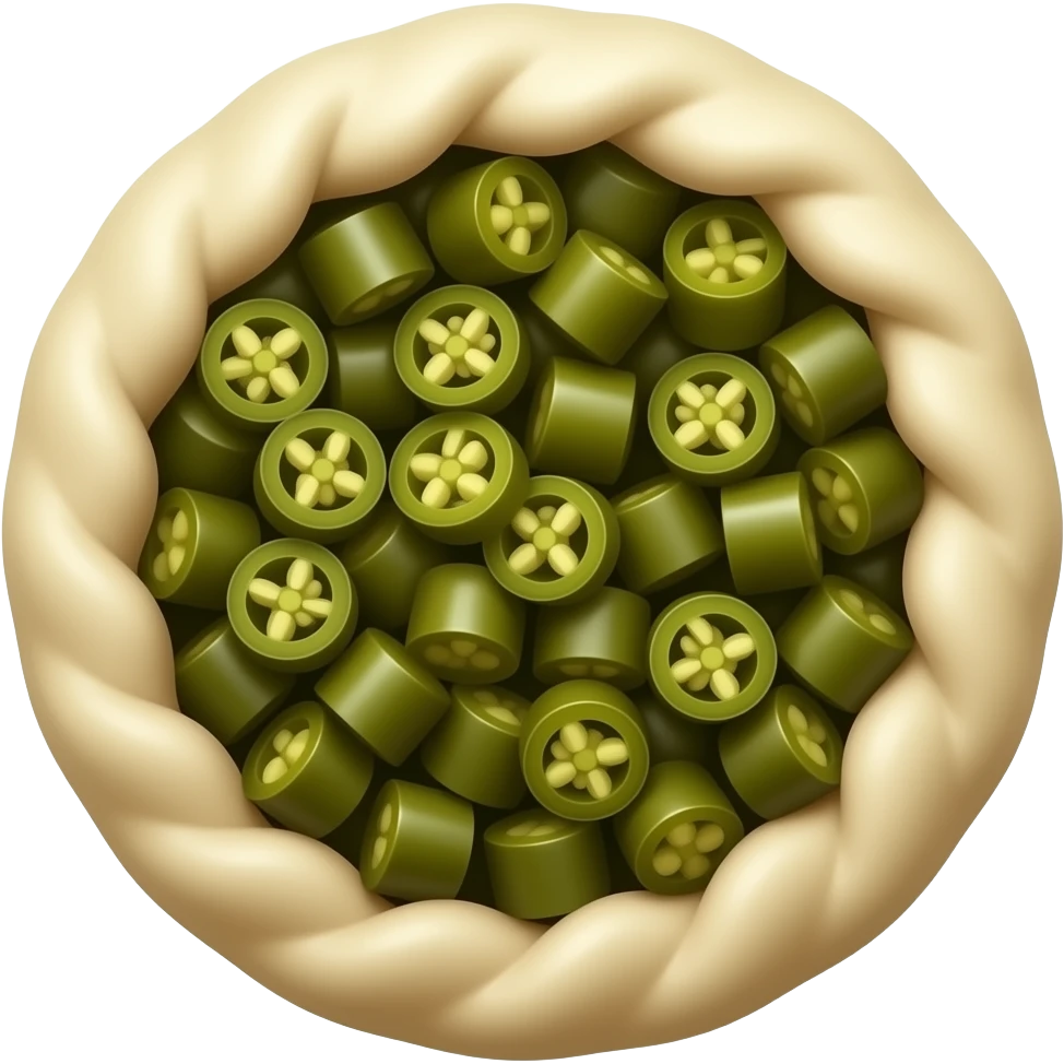 jalapino bits in ruffly round shape coverd with dough emoji