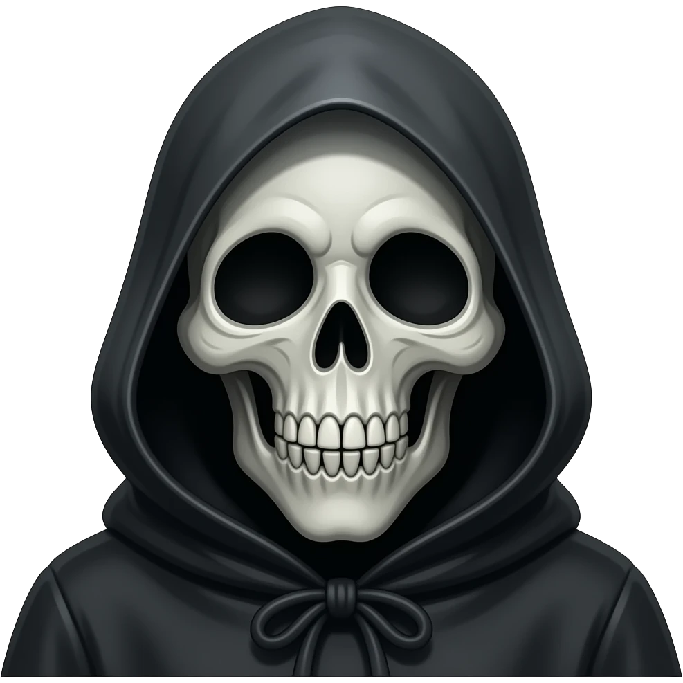 grim reaper expressing Near Death, with a transparent background emoji