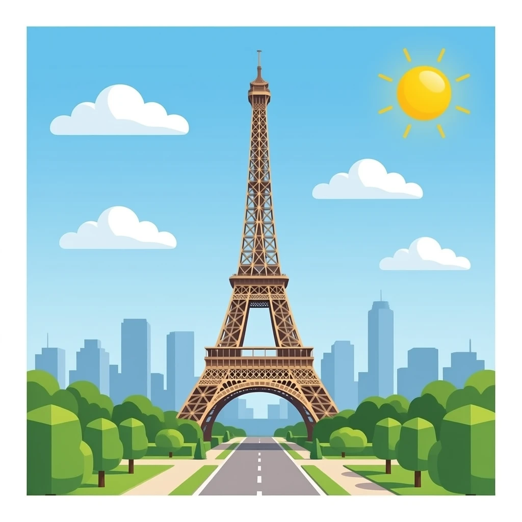 effil tower with flower sticker emoji