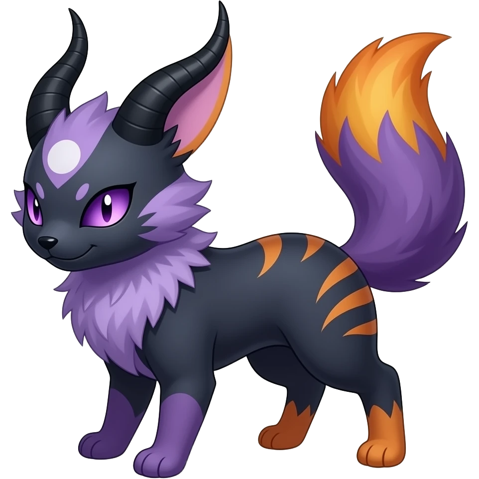 Badass Wisteria-colored Demonic Furret-Umbreon-Litten-Zorua-Pokémon emoji
