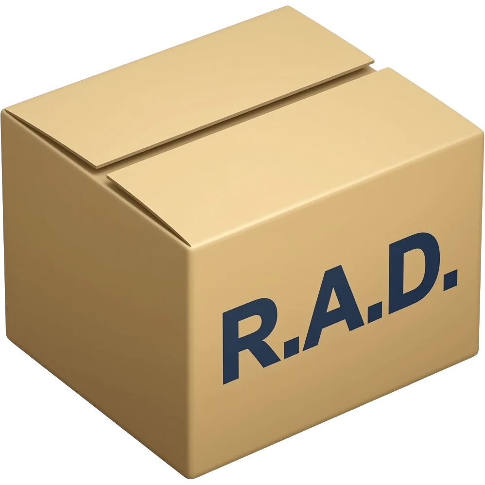 plain box with R.A.D on the side emoji