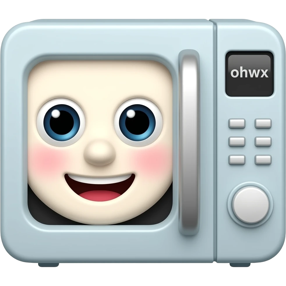 Microwave face on emoji