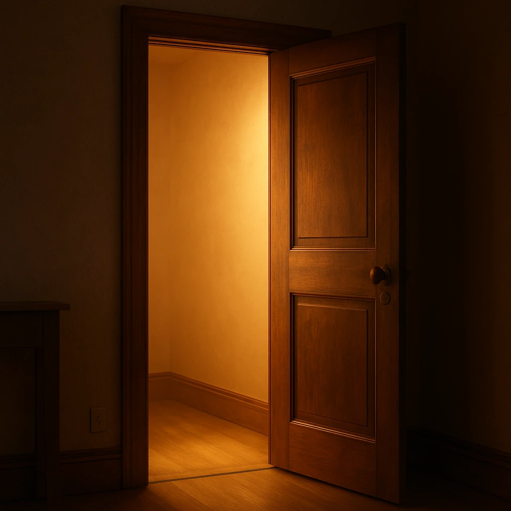 An open door with light inside emoji