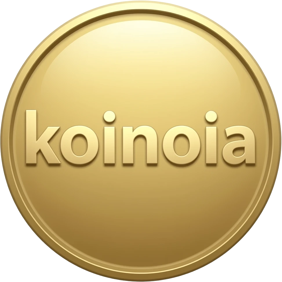coin with koinonia spelt on it (spelt right pls) emoji