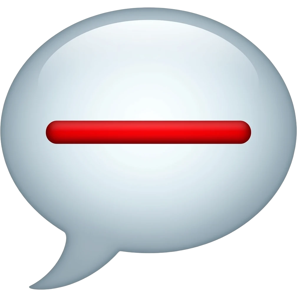 speech bubble with one red line through it emoji