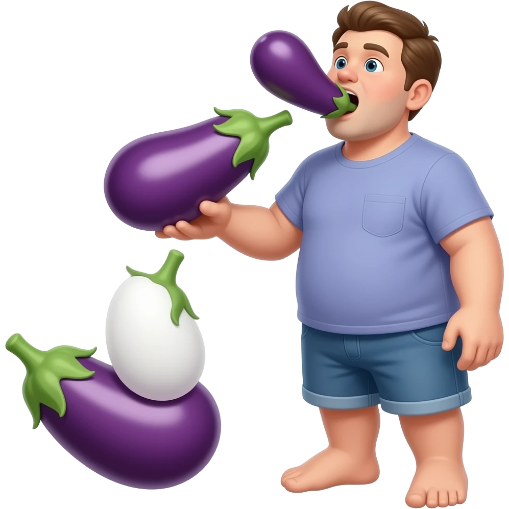 Sucking eggplant emoji
