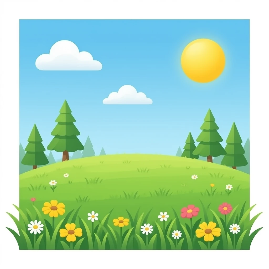 meadow landscape small hill of grass no background emoji