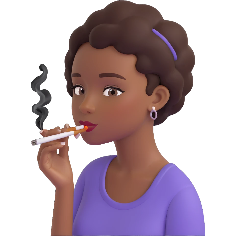 black girl smoking emoji
