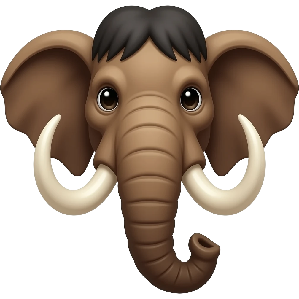 mammoth, portrait, head shot, realistic, front face emoji
