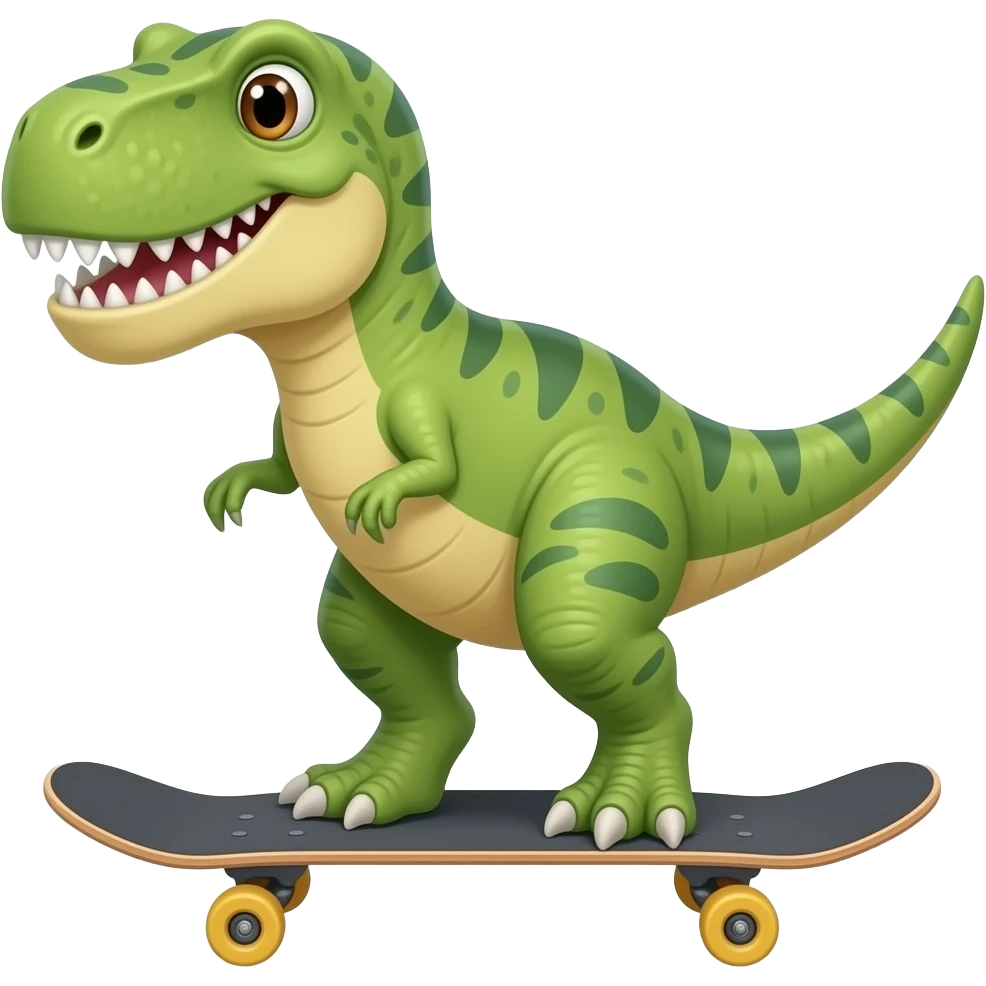 Dinosaur on a skateboard emoji