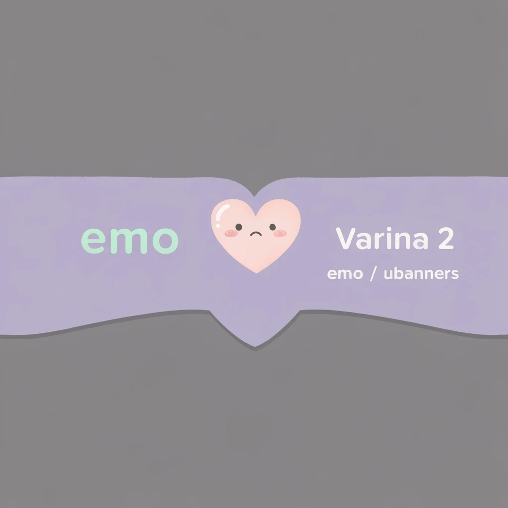 pastel emo banner with a heart accent, cute, expressive, minimal, variation 2 emoji