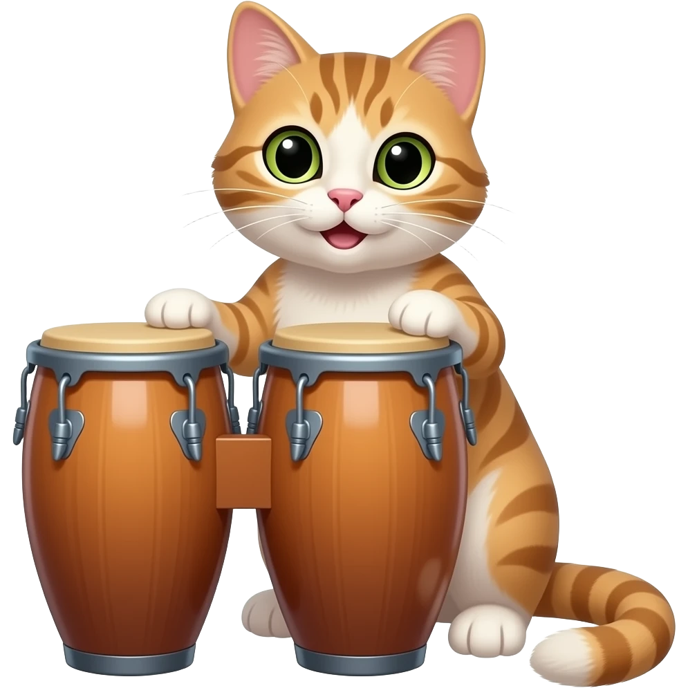 Cat playing conga emoji
