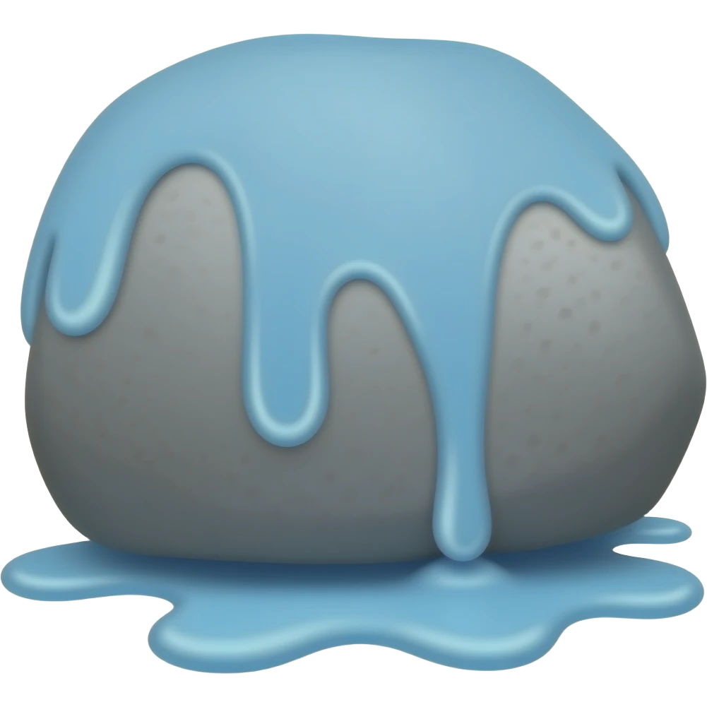 Dripping wet cement stone emoji