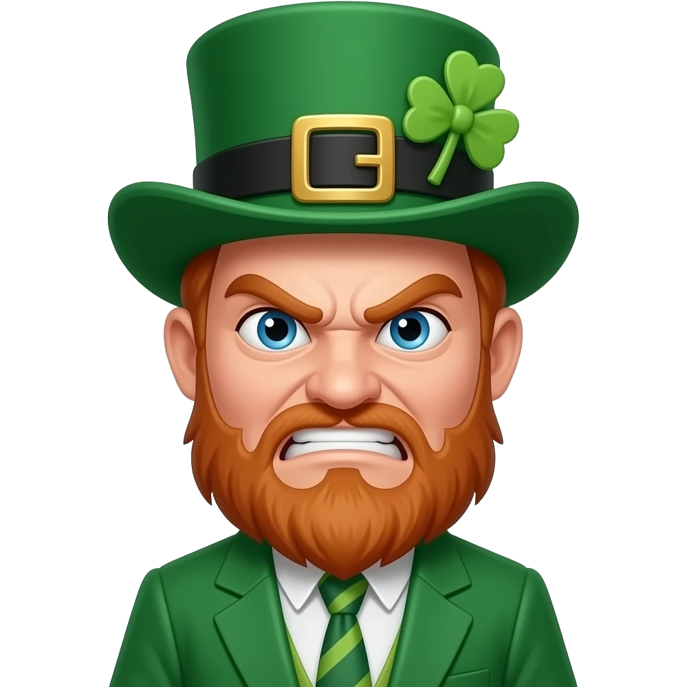 Angry leprechaun emoji