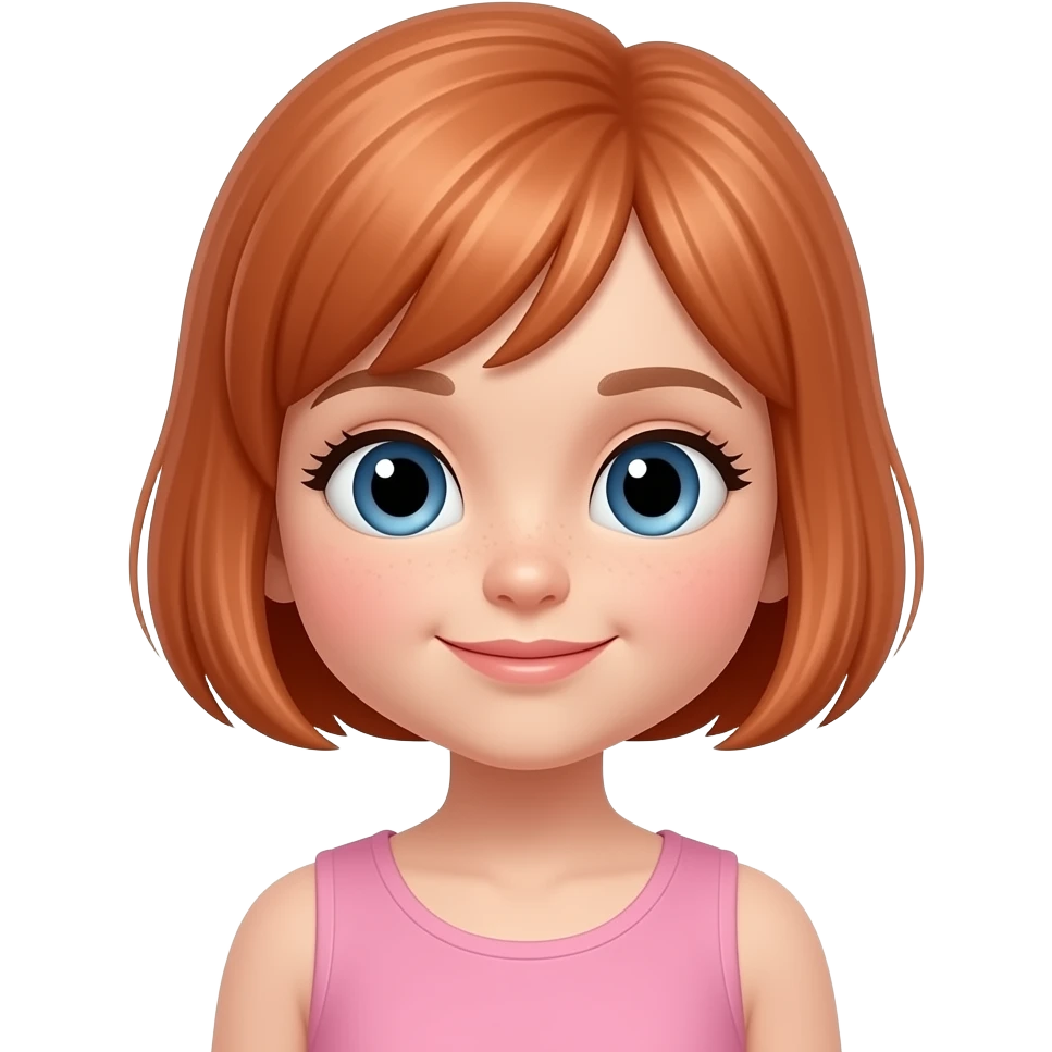 cute little girl with light red hair really short emoji