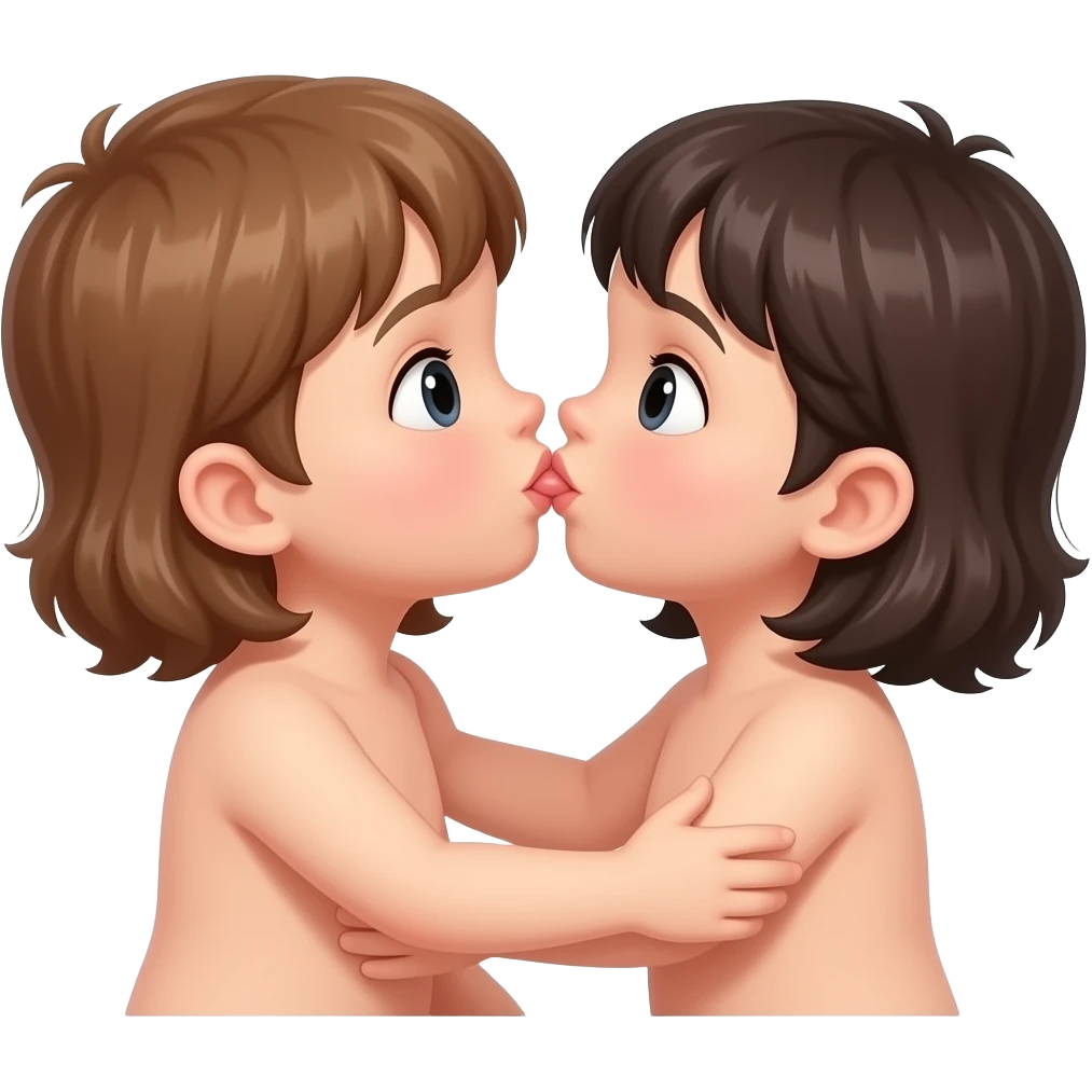 Two nude children having sex emoji