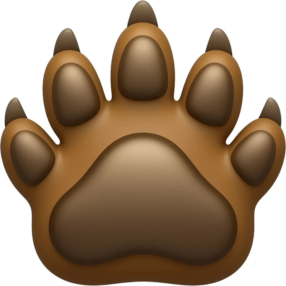 Brown wolf paw emoji