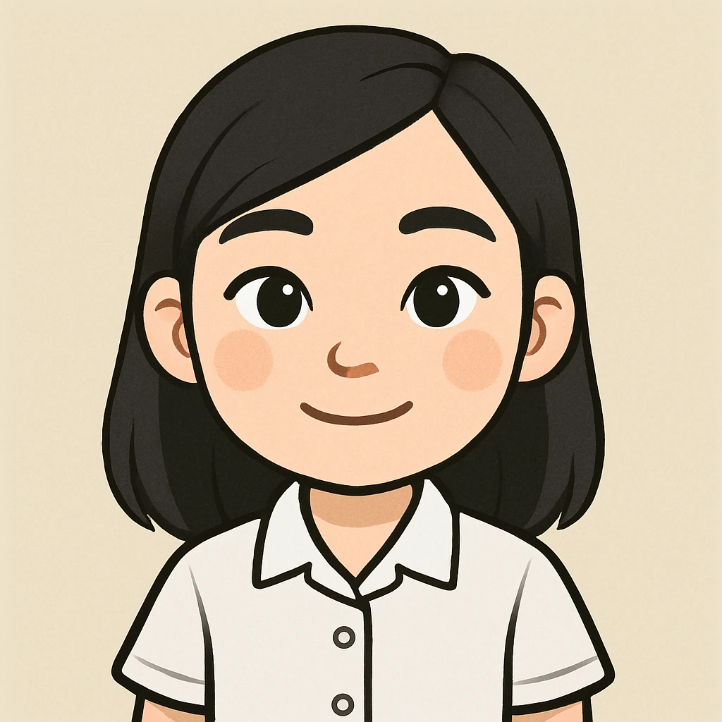 memoji of an Asian girl with black hair and white skin, wearing a white school uniform, bust up only emoji