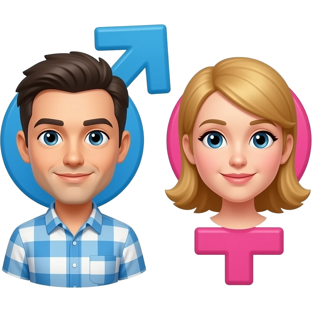 CREA LOS SIGNOS MASCULINO Y FEMENINO EN FORMA DE EMOJI emoji