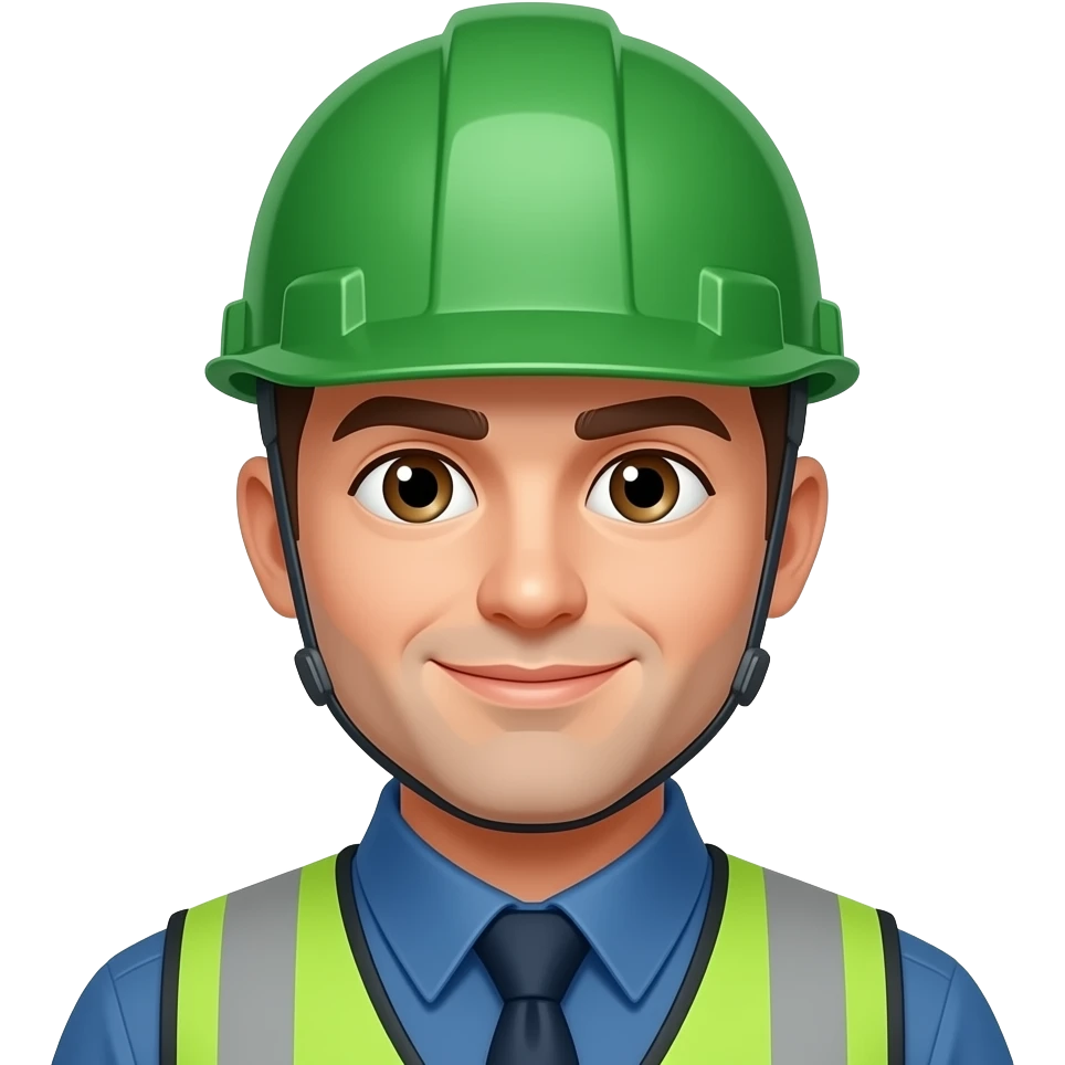 Safety officer with green helmet emoji