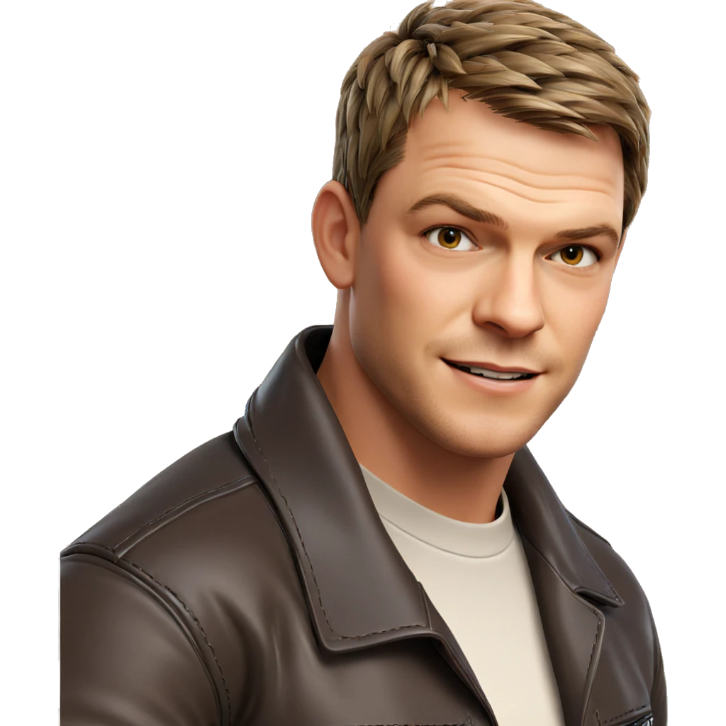 smiling boy in leather jacket emoji