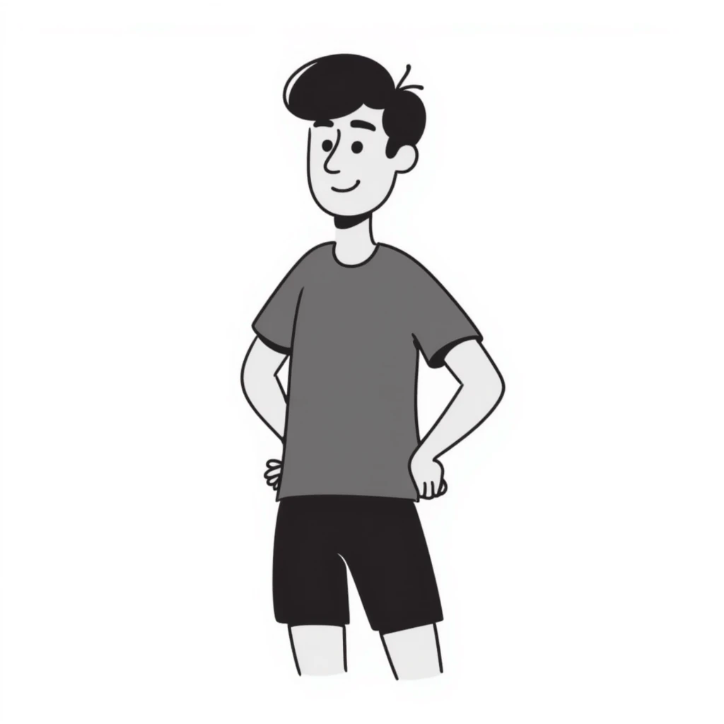 Hand-drawn German man with athletic build emoji