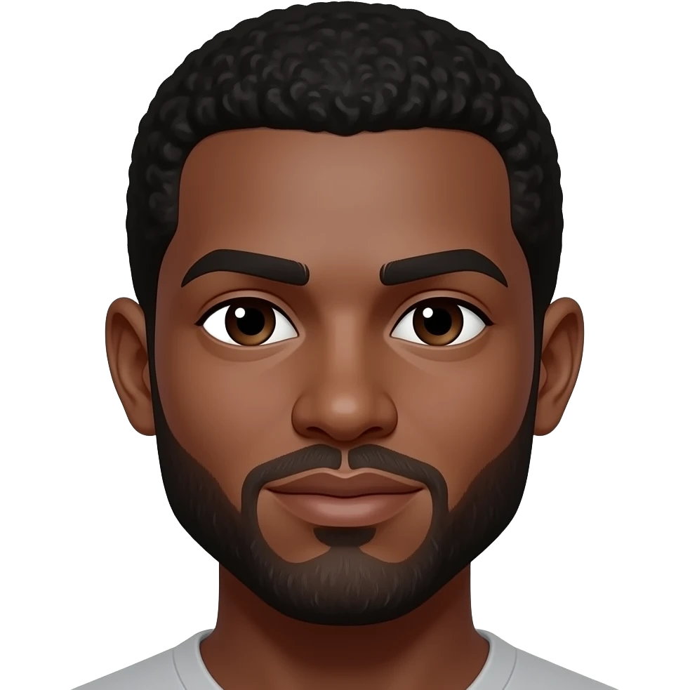 haz mas realista este rostro, persona afro emoji
