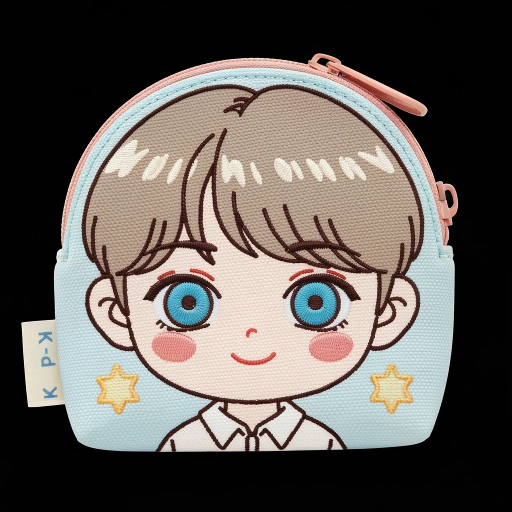 kpop fan coin purse, cute, expressive, minimal emoji