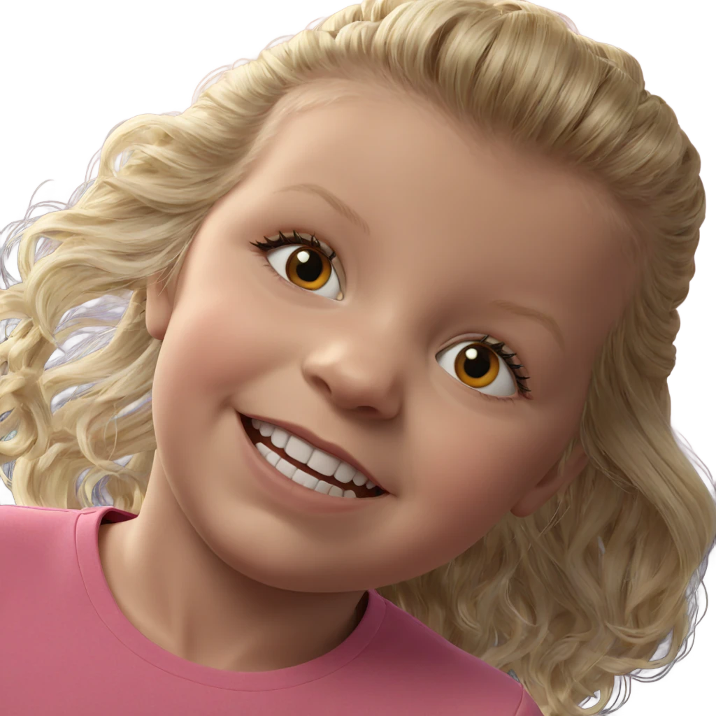 blonde girl portrait smiling emoji