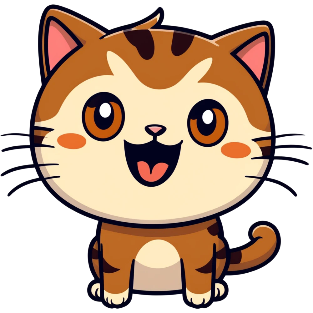 dark brown cat in shock screaming “OMG!”😱  emoji