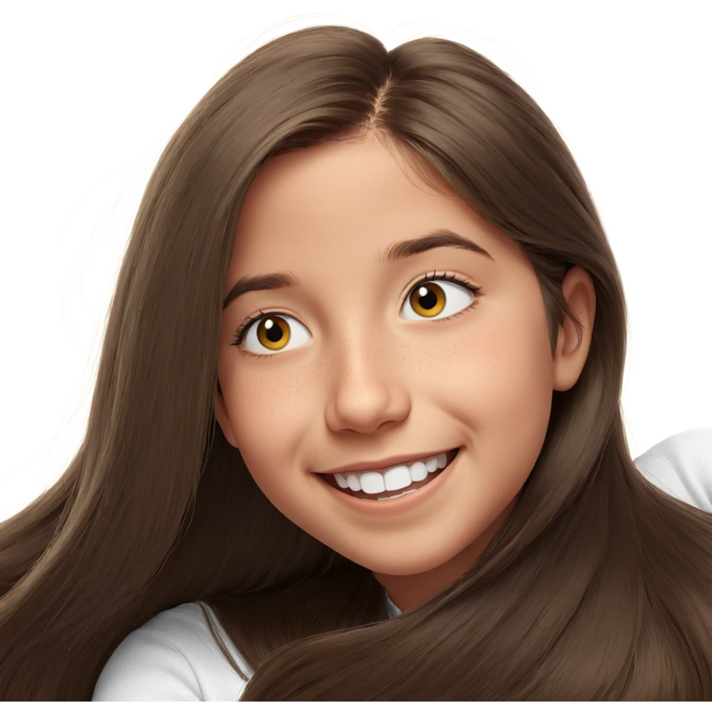 smiling girl with long hair emoji