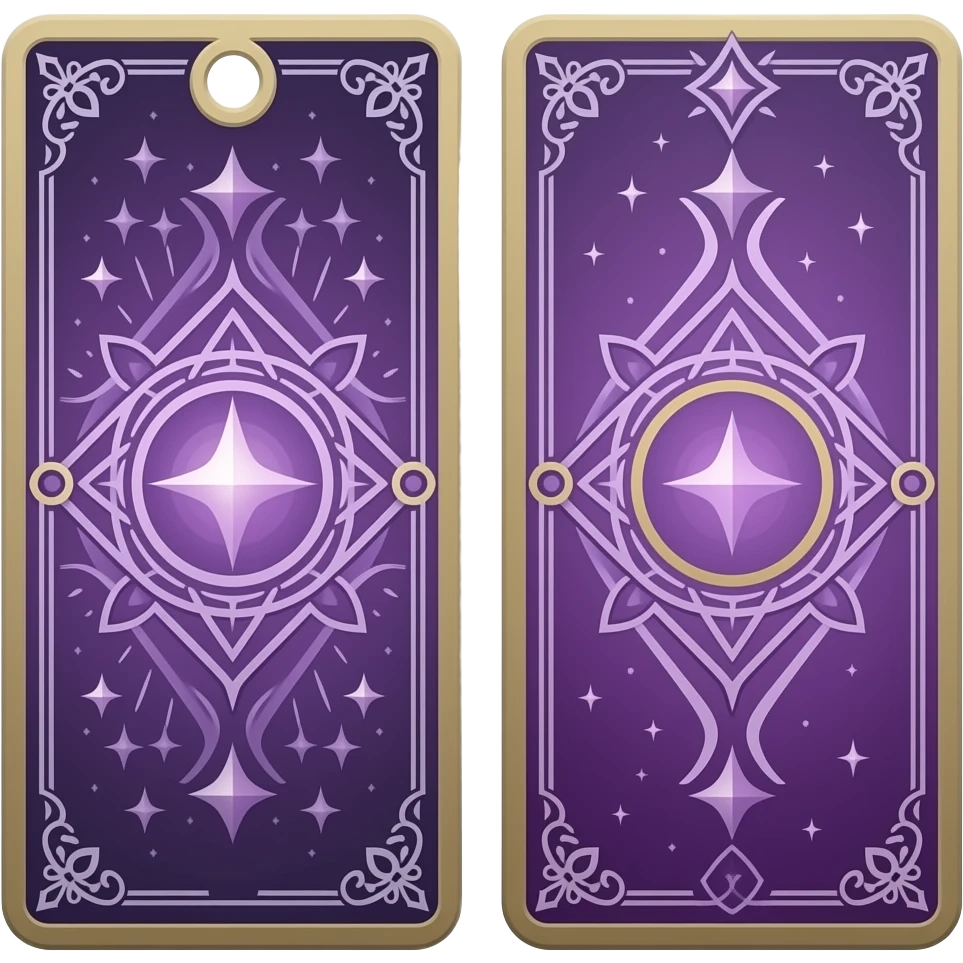 Fantasy magic Tarot card backs purple design emoji