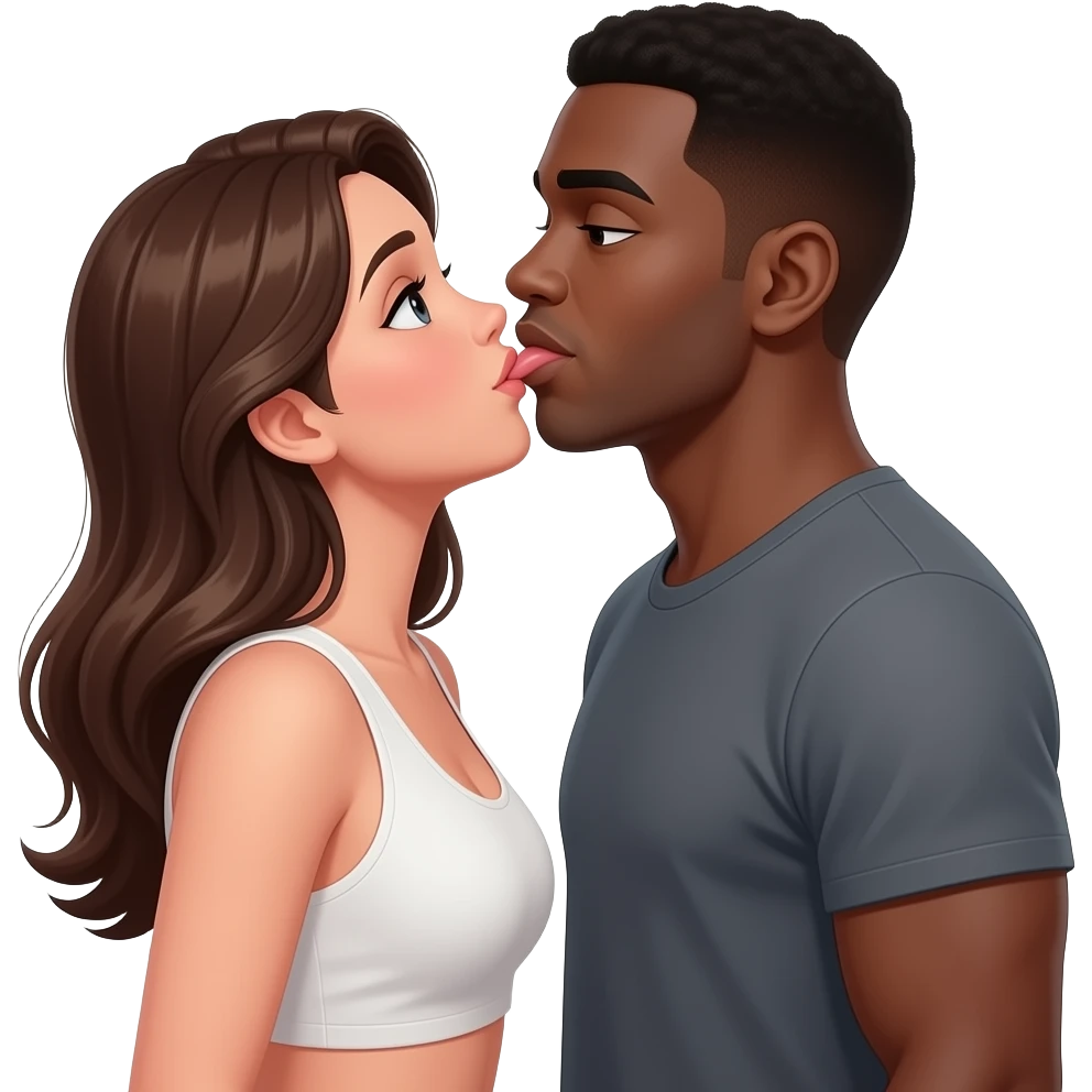 lightskin woman sucking black man dick emoji