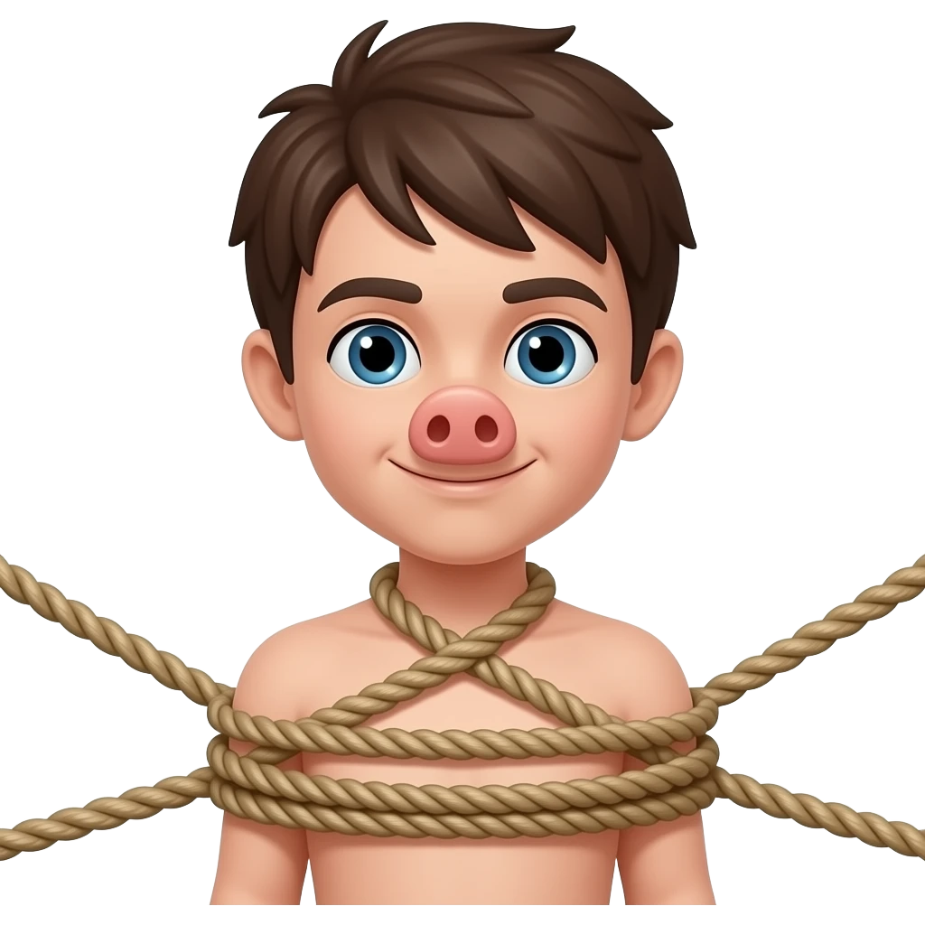 Boy hogtied naked emoji