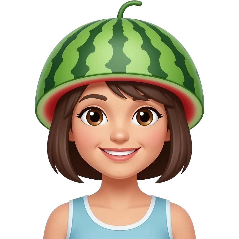 Mom with water melon hat emoji