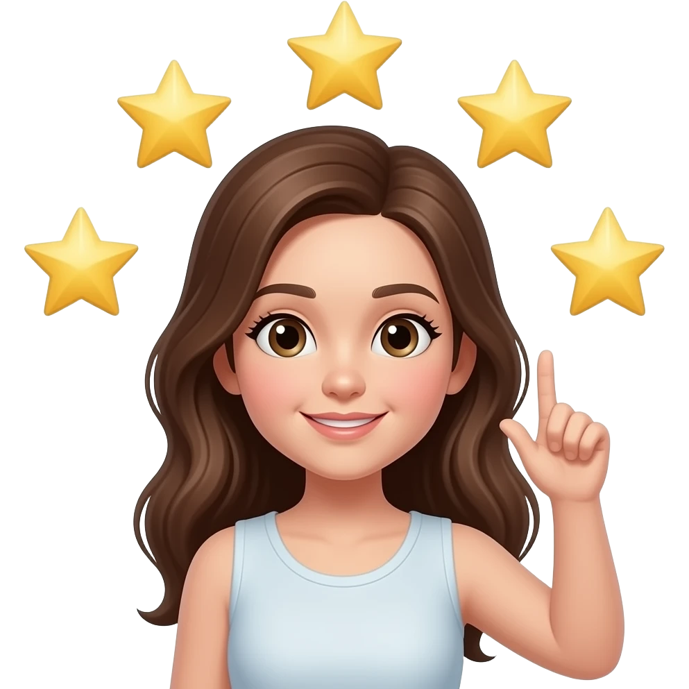 5 stars around a girl and touching her emoji