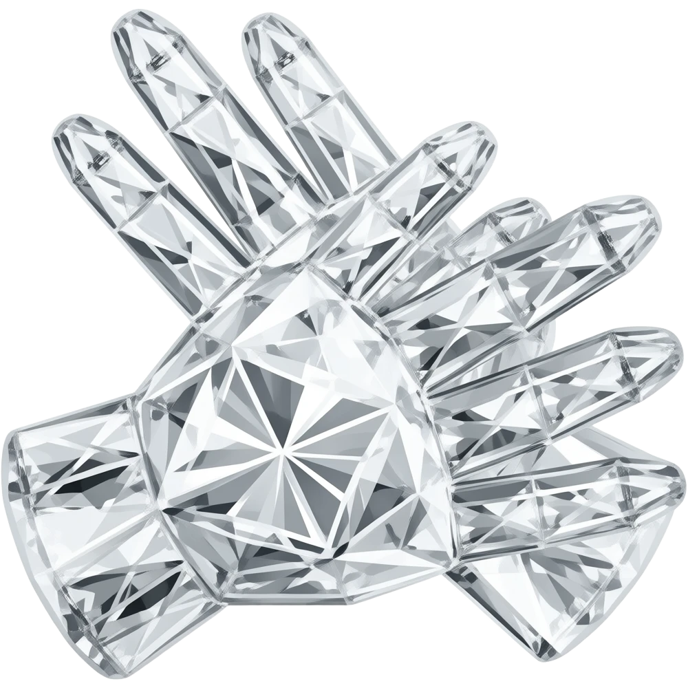 Swarovski crystal glove emoji