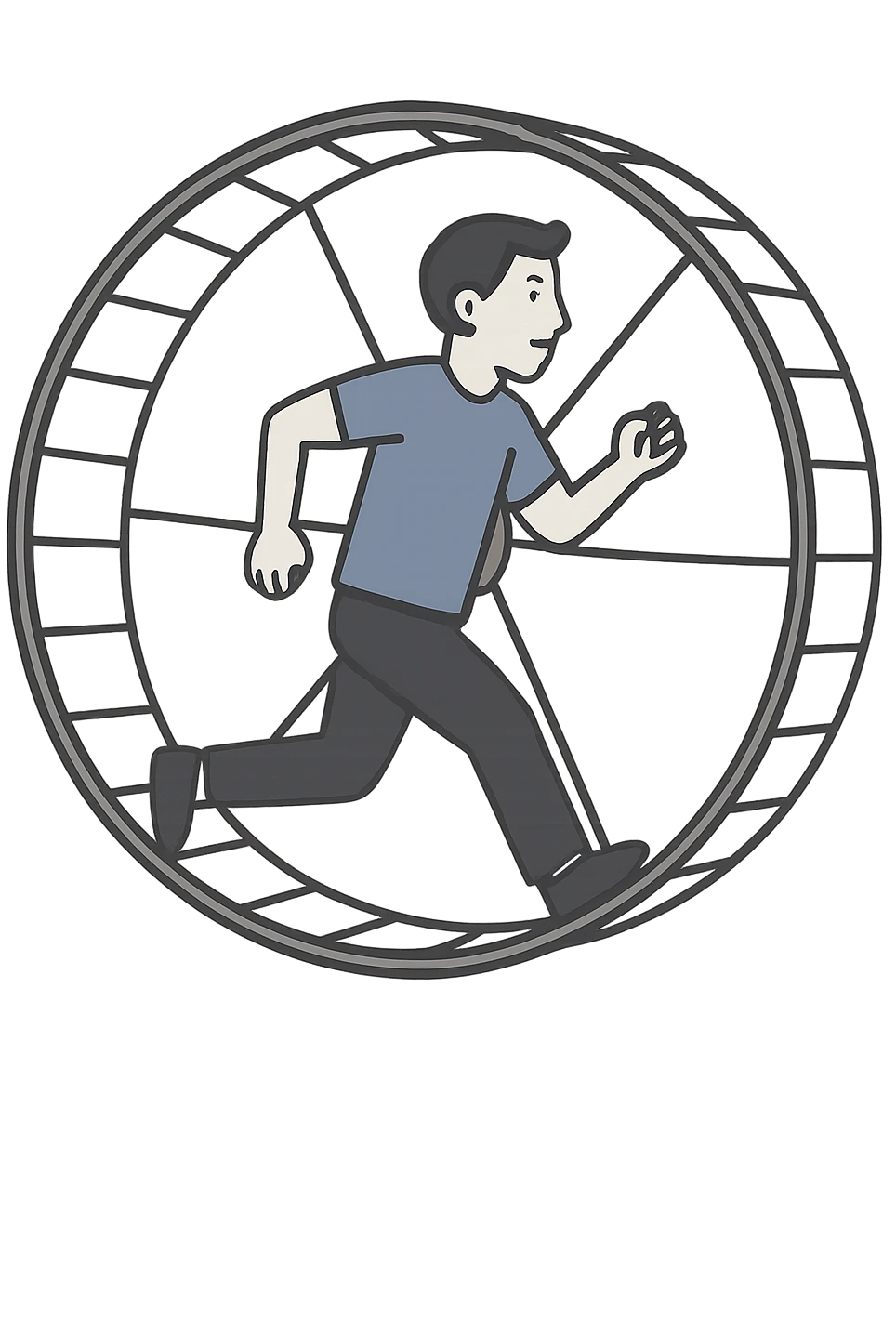 Uomo che corre dentro la ruota del criceto emoji
