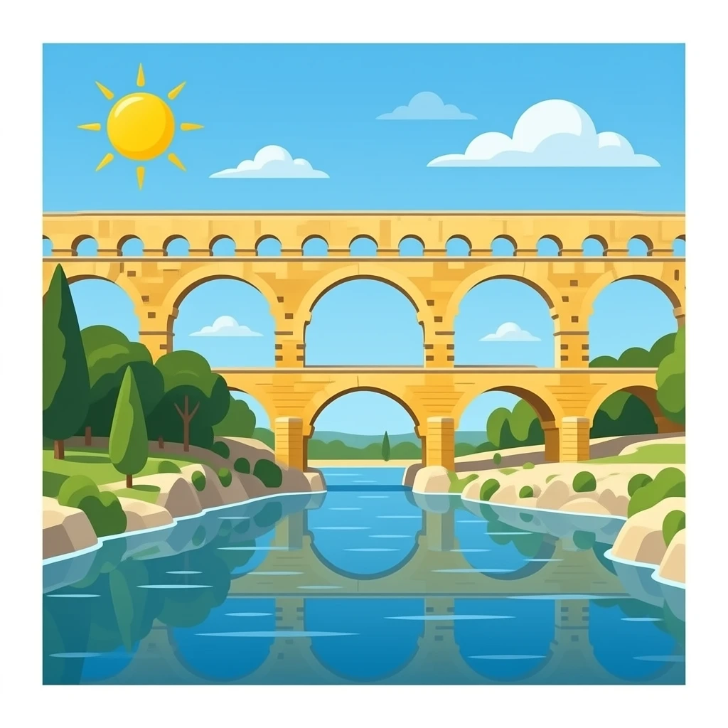 Le pont du Gard paysage realistic emoji